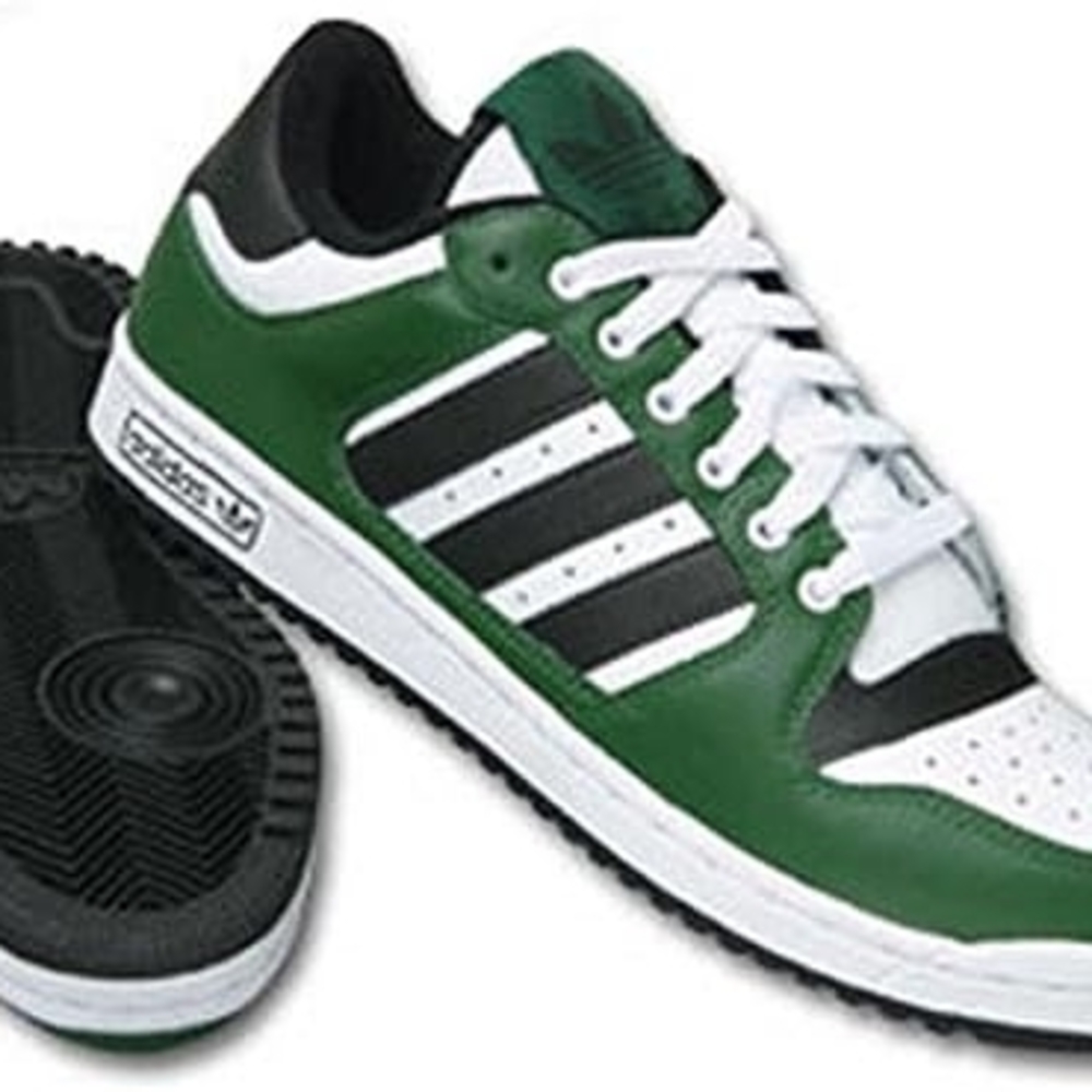 Adidas Men's Green and Black Sneakers